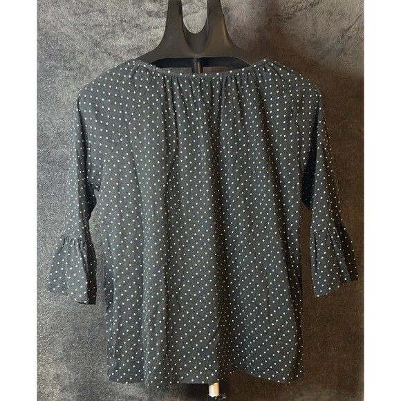 Michael Kors Black and White Polka Dot 3/4 Sleeve Sze M - Picture 4 of 8